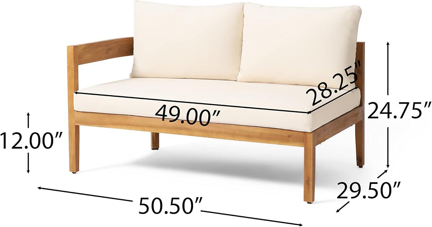 imageBrooklyn Outdoor 5 Seater Sectional Sofa Chat Set with Cushions Acacia Wood TeakBeige