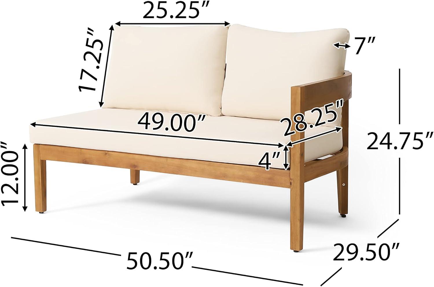 imageBrooklyn Outdoor 5 Seater Sectional Sofa Chat Set with Cushions Acacia Wood TeakBeige
