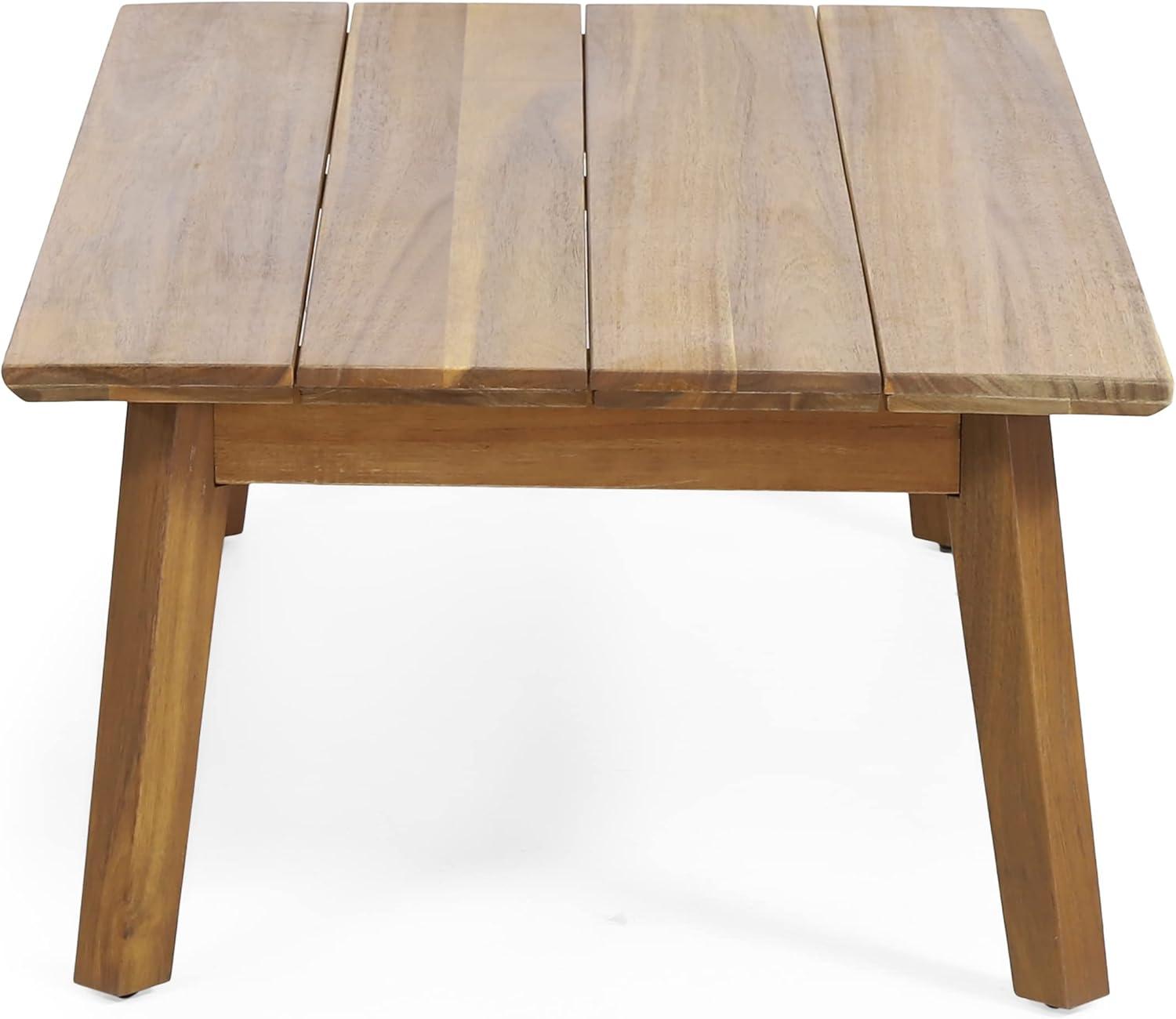 imageCHRISTOPHER KNIGHT HOME Burchett Outdoor 4pc Chat Set Acacia Wood and Wicker TeakMixed BrownBeigeOutdoor Chat Set
