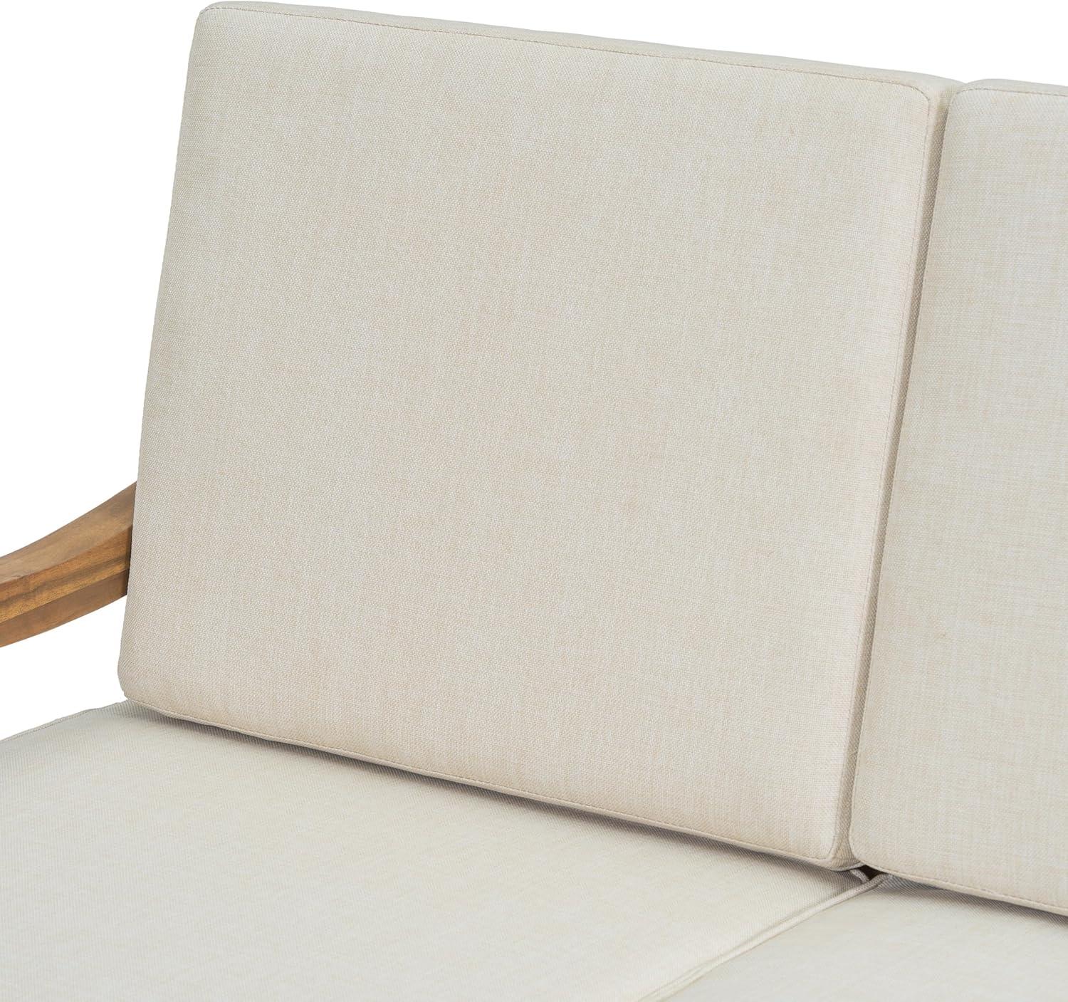 imageChristopher Knight Home Alice Acacia Wood Outdoor Loveseat Wooden Patio Loveseat Sofa Patio Furniture 2Seater Sofa with Thick Cushions Comfy Lounge Sofa Outdoor for 2 People Beige Natural