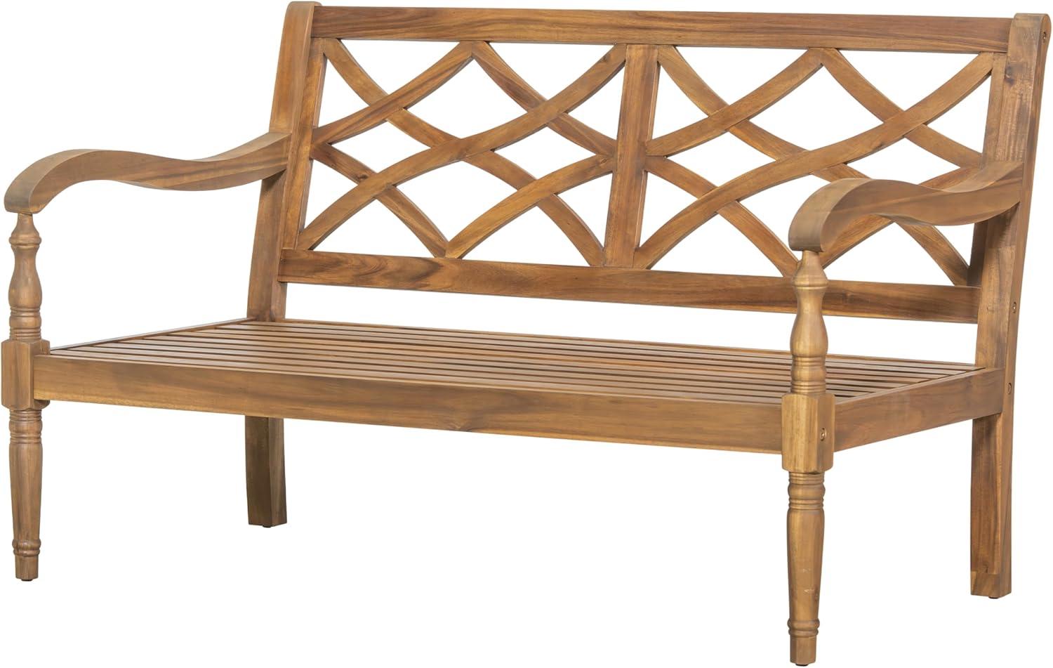 imageChristopher Knight Home Alice Acacia Wood Outdoor Loveseat Wooden Patio Loveseat Sofa Patio Furniture 2Seater Sofa with Thick Cushions Comfy Lounge Sofa Outdoor for 2 People Beige Natural