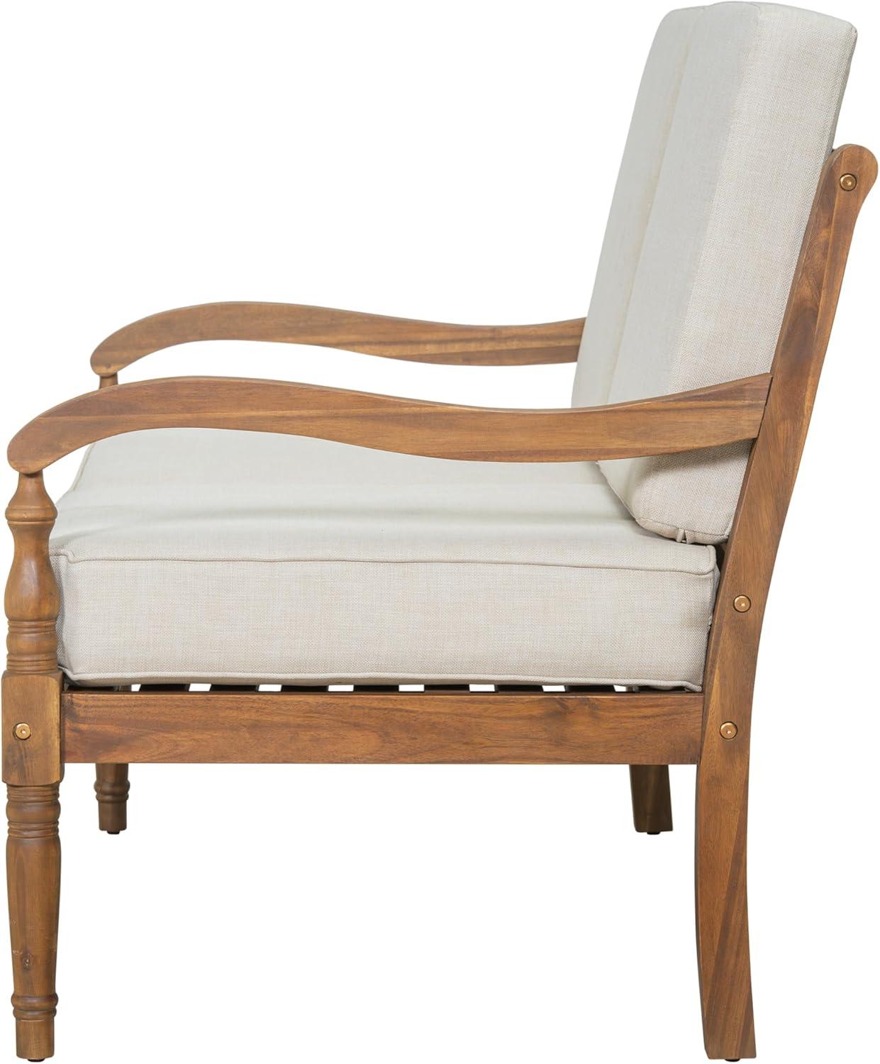 imageChristopher Knight Home Alice Acacia Wood Outdoor Loveseat Wooden Patio Loveseat Sofa Patio Furniture 2Seater Sofa with Thick Cushions Comfy Lounge Sofa Outdoor for 2 People Beige Natural