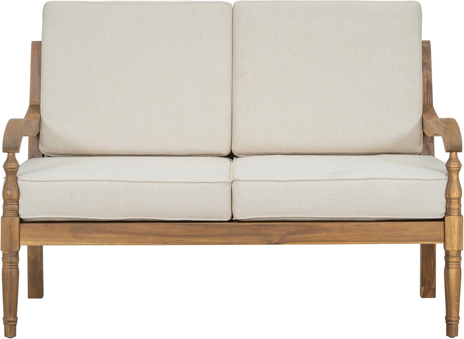 imageChristopher Knight Home Alice Acacia Wood Outdoor Loveseat Wooden Patio Loveseat Sofa Patio Furniture 2Seater Sofa with Thick Cushions Comfy Lounge Sofa Outdoor for 2 People Beige Natural