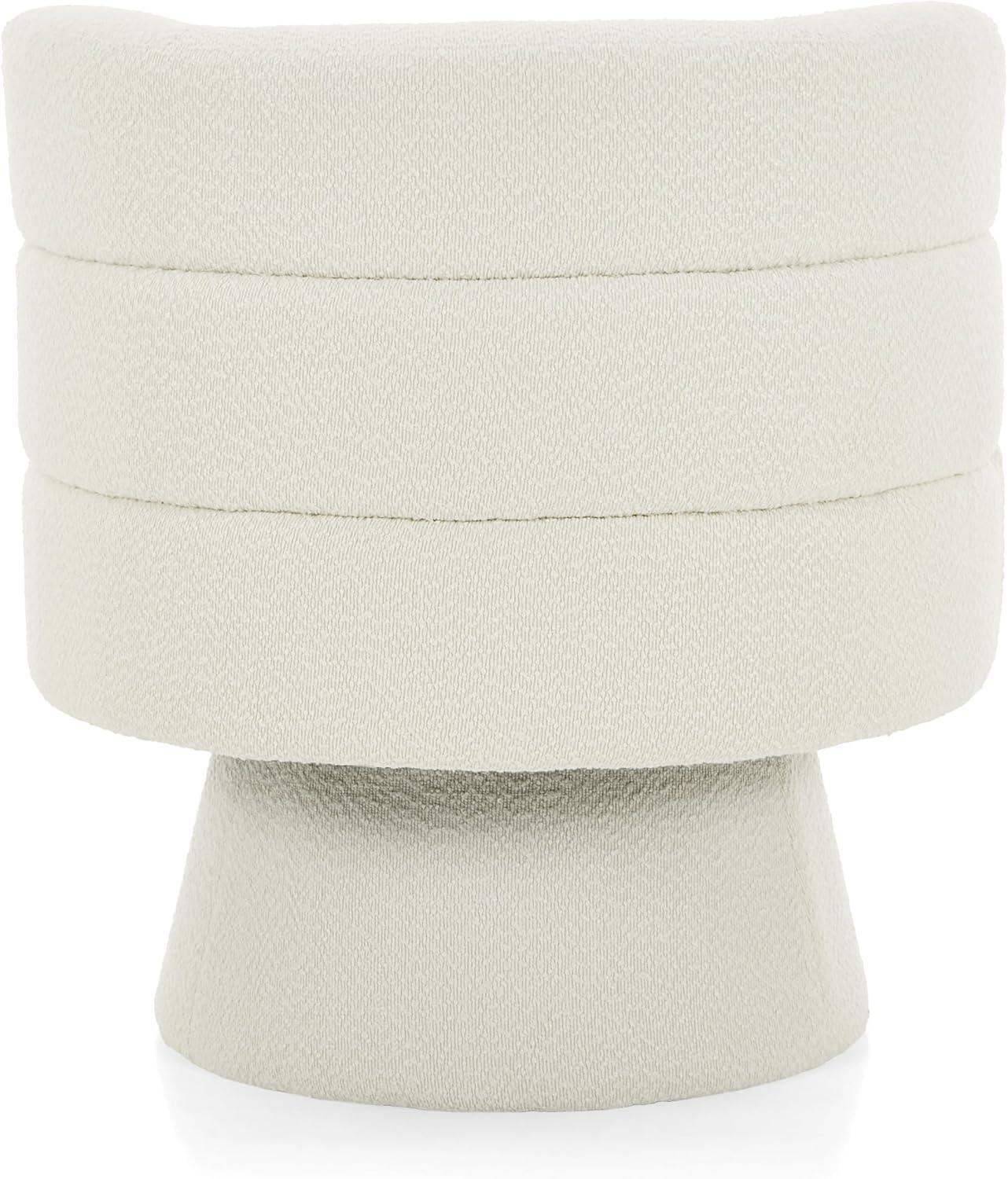 imageChristopher Knight Home Andree Contemporary 360 Swivel Accent Chair Boucle Upholstered Swivel Chair Super Comfort Single Lounge Sofa with Rotation for Living RoomBedroomHome Office Cream White