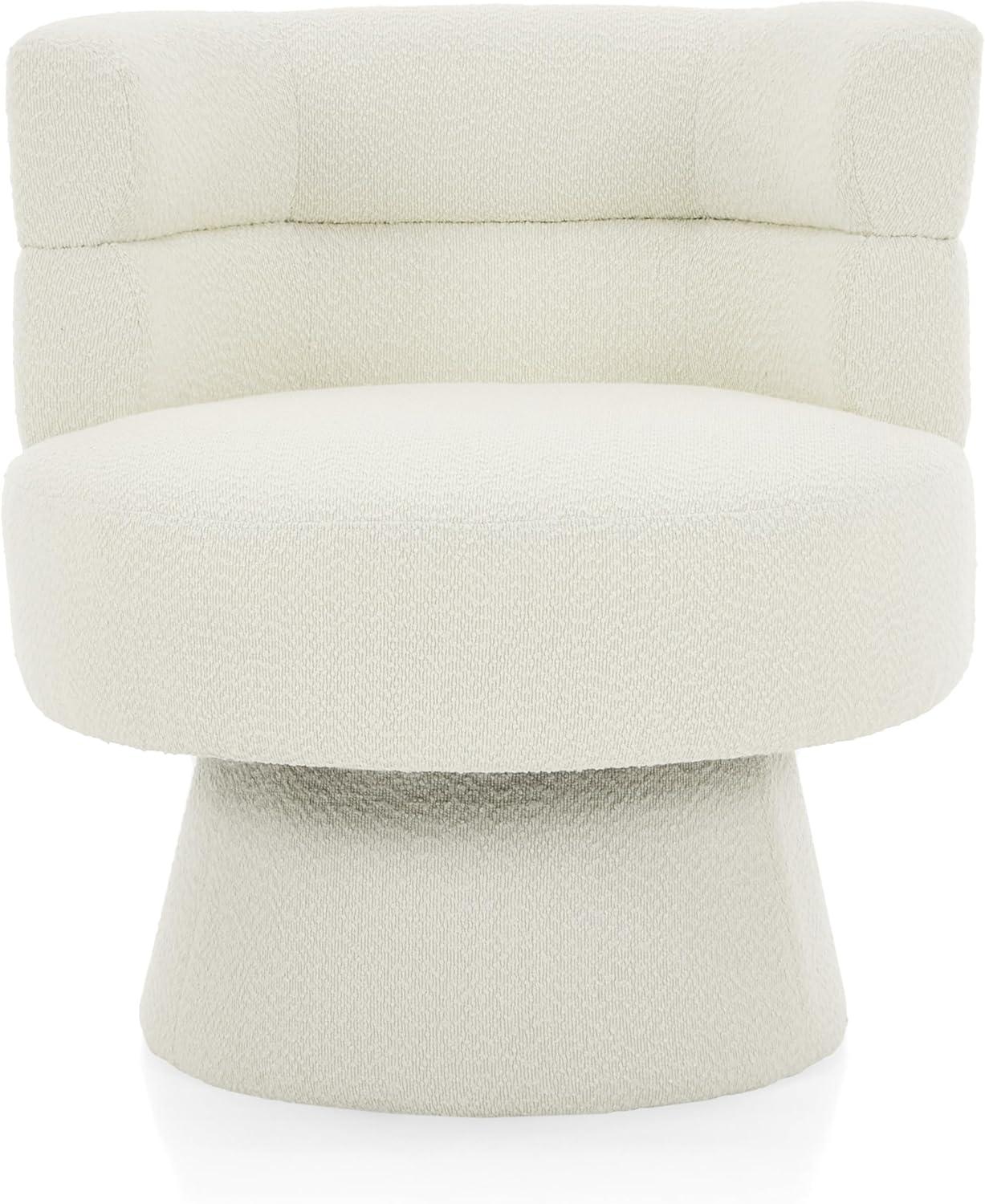 imageChristopher Knight Home Andree Contemporary 360 Swivel Accent Chair Boucle Upholstered Swivel Chair Super Comfort Single Lounge Sofa with Rotation for Living RoomBedroomHome Office Cream White