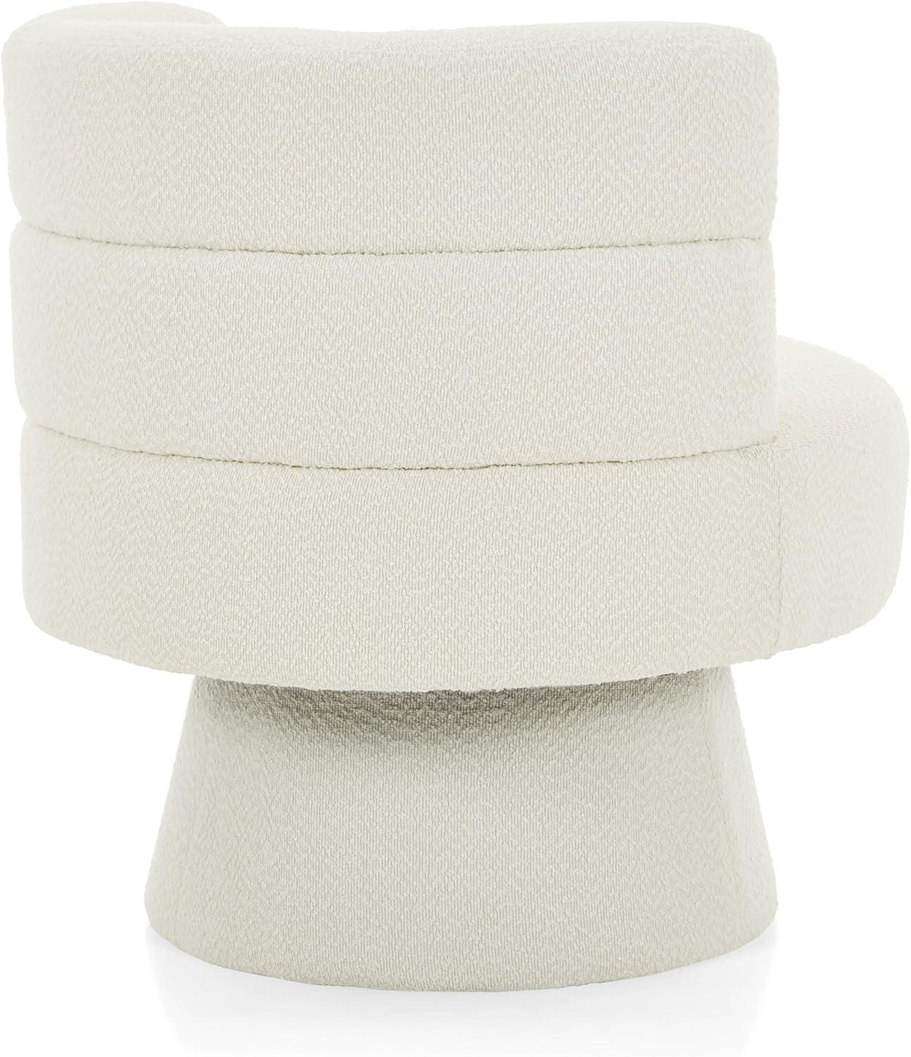 imageChristopher Knight Home Andree Contemporary 360 Swivel Accent Chair Boucle Upholstered Swivel Chair Super Comfort Single Lounge Sofa with Rotation for Living RoomBedroomHome Office Cream White