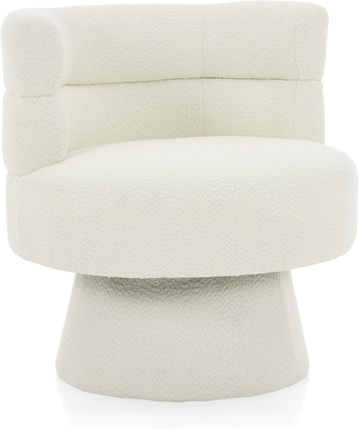 imageChristopher Knight Home Andree Contemporary 360 Swivel Accent Chair Boucle Upholstered Swivel Chair Super Comfort Single Lounge Sofa with Rotation for Living RoomBedroomHome Office Cream White