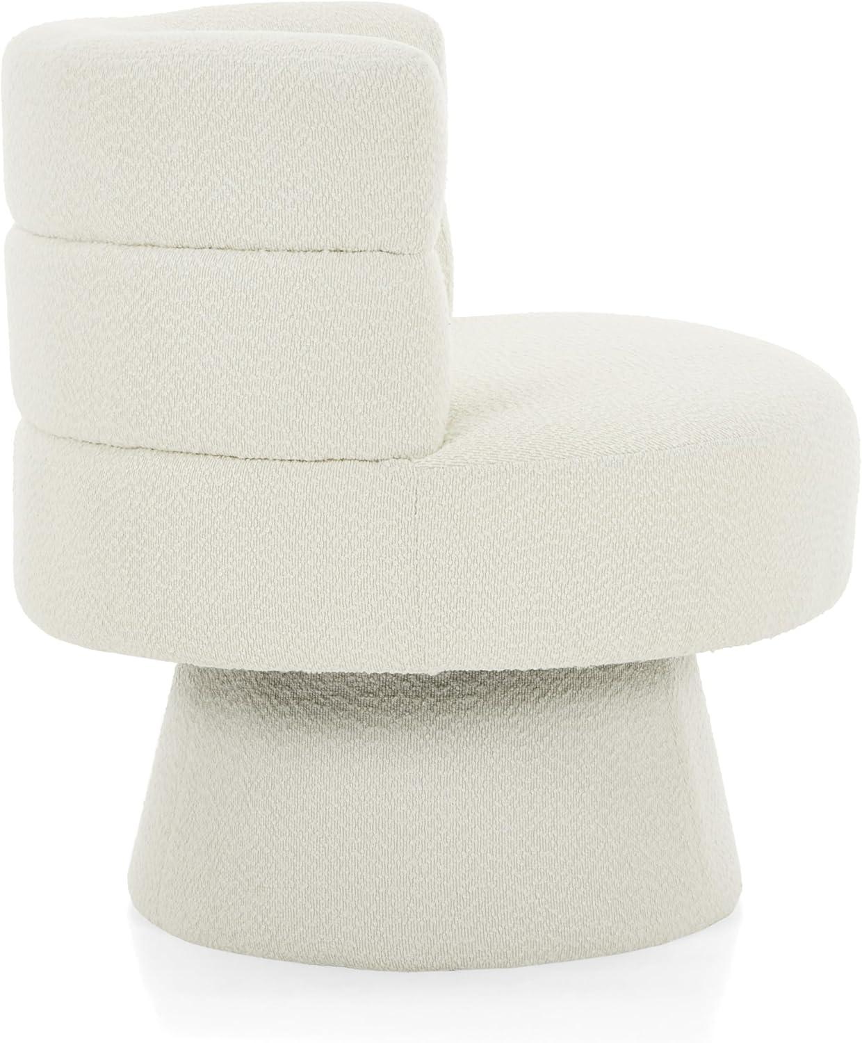imageChristopher Knight Home Andree Contemporary 360 Swivel Accent Chair Boucle Upholstered Swivel Chair Super Comfort Single Lounge Sofa with Rotation for Living RoomBedroomHome Office Cream White