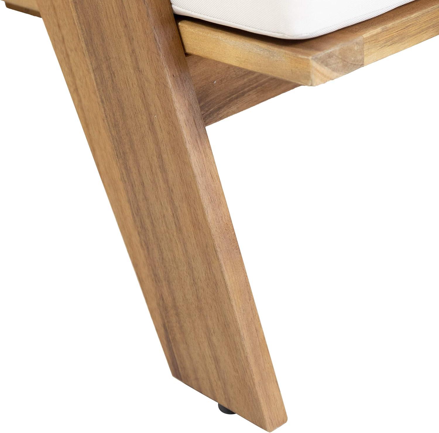 imageChristopher Knight Home Arcola Outdoor Club Chair with Cushion Acacia Wood TeakBeige Set of 2Chairs