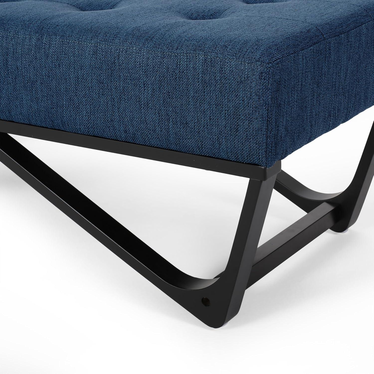 imageChristopher Knight Home Assis Upholstered Ottoman Bench Tufted Top Upholstered Ottoman Foot Stool for Bedroom Home Office Modern Coffee Table for Living Room Navy Blue