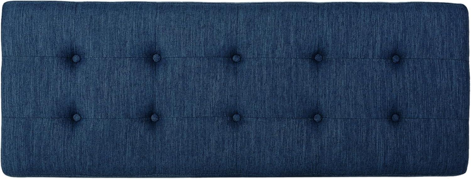 imageChristopher Knight Home Assis Upholstered Ottoman Bench Tufted Top Upholstered Ottoman Foot Stool for Bedroom Home Office Modern Coffee Table for Living Room Navy Blue