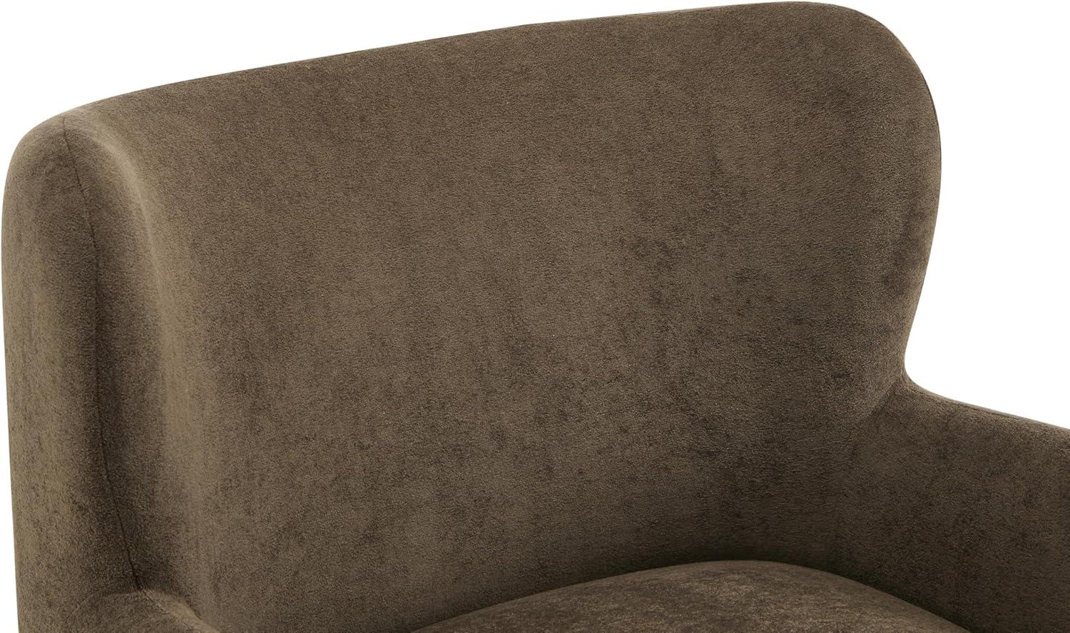 imageChristopher Knight Home Auden Wingback Accent Chair Fabric Club Chair Velvet Upholstered Armchair Curved Backrest Single Sofa Soft Cushion Seating Reading Lounge Chair for Living Room Brown