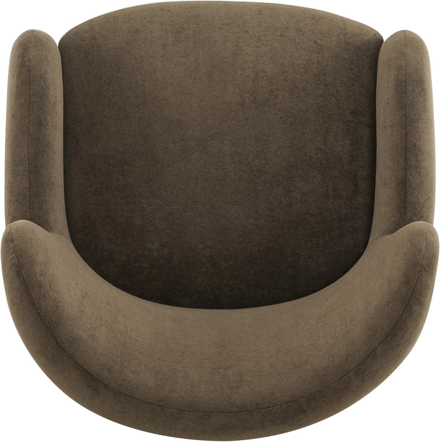 imageChristopher Knight Home Auden Wingback Accent Chair Fabric Club Chair Velvet Upholstered Armchair Curved Backrest Single Sofa Soft Cushion Seating Reading Lounge Chair for Living Room Brown