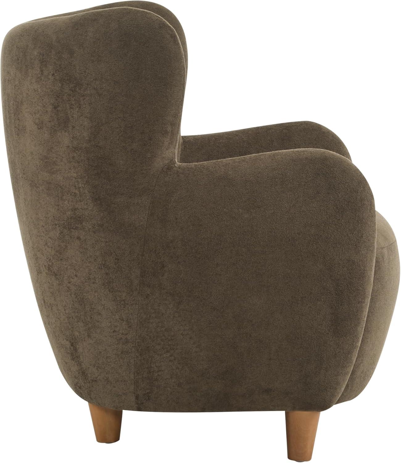imageChristopher Knight Home Auden Wingback Accent Chair Fabric Club Chair Velvet Upholstered Armchair Curved Backrest Single Sofa Soft Cushion Seating Reading Lounge Chair for Living Room Brown