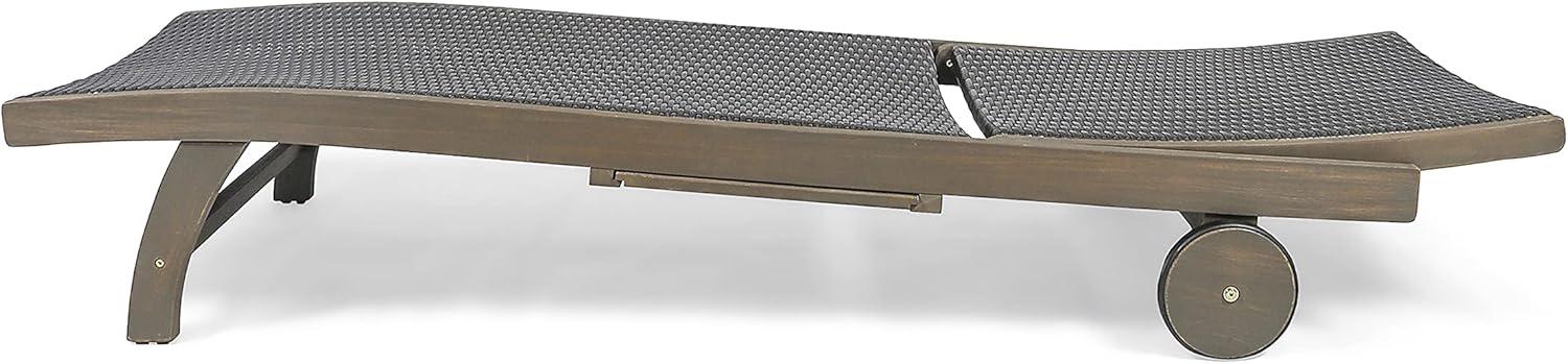 imageChristopher Knight Home Banzai Outdoor Wicker and Wood Adjustable Chaise Lounge with PullOut Tray Set of 4