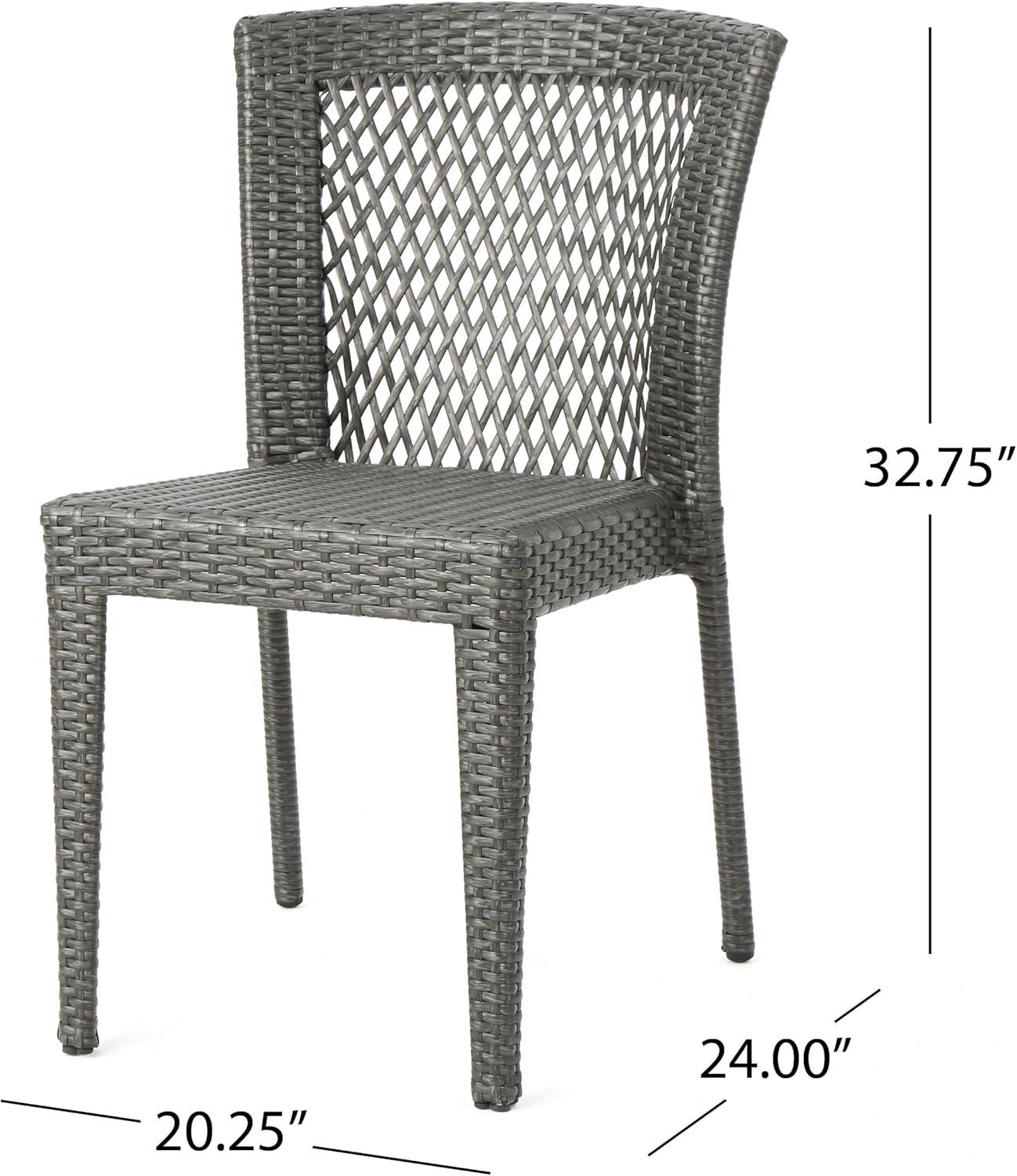 imageChristopher Knight Home Bonnie Outdoor Wicker Dining Chairs Set of 4 Grey