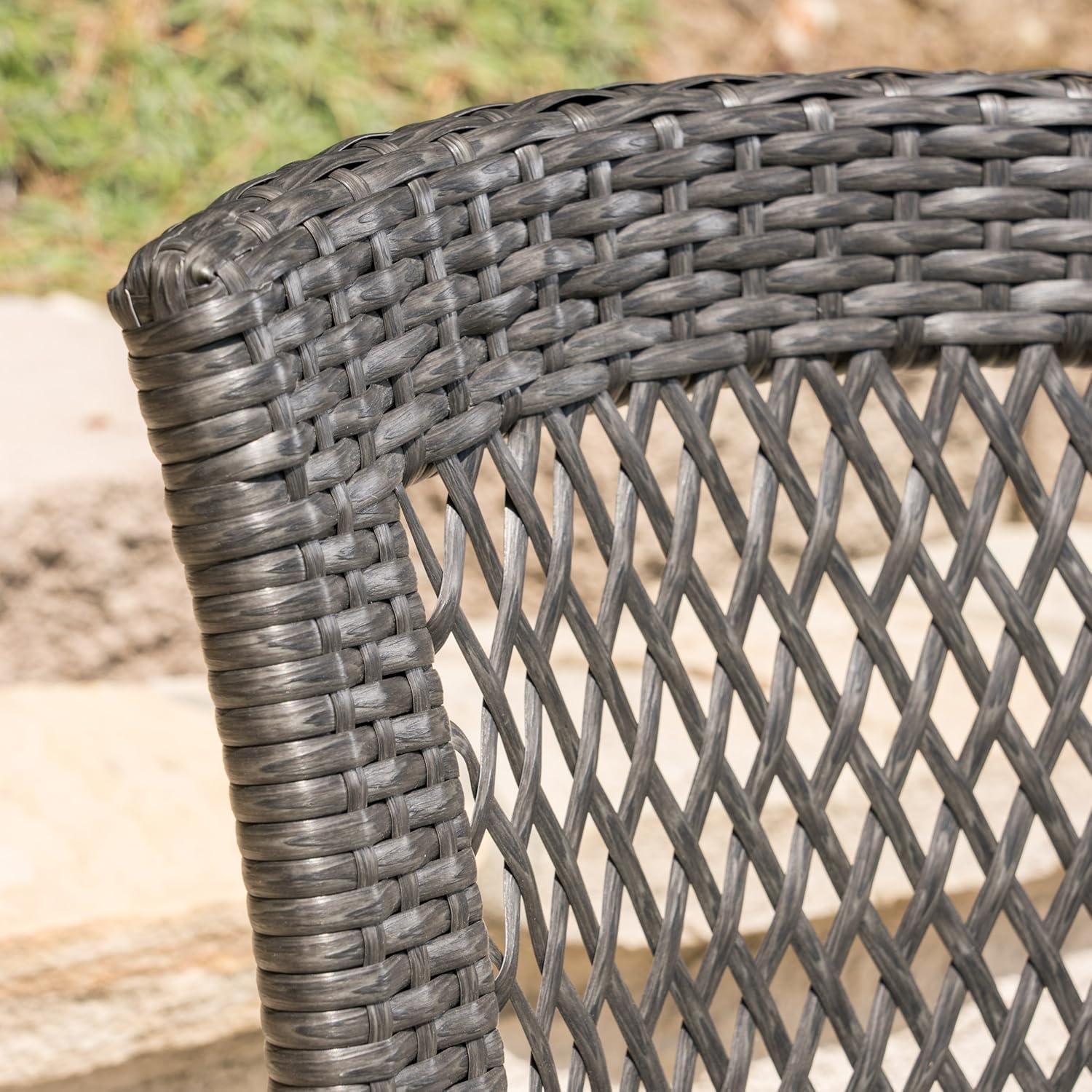 imageChristopher Knight Home Bonnie Outdoor Wicker Dining Chairs Set of 4 Grey