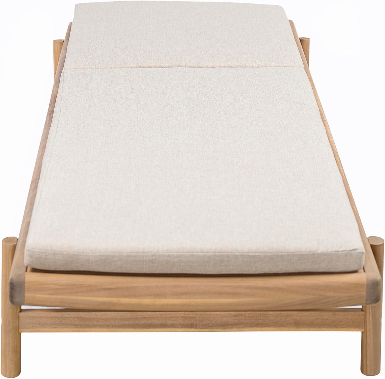 imageChristopher Knight Home Brolen Acacia Wood Chaise Lounge Chair Outdoor Set of 4 Patio Outdoor Chaise Lounge with Cushions Adjustable Backrest Lounge Sofa Wooden Sunbathing Pool Lounger TeakBeige