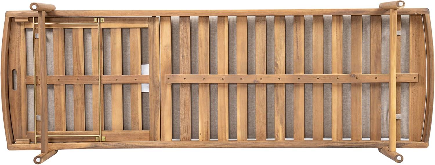 imageChristopher Knight Home Brolen Acacia Wood Chaise Lounge Chair Outdoor Set of 4 Patio Outdoor Chaise Lounge with Cushions Adjustable Backrest Lounge Sofa Wooden Sunbathing Pool Lounger TeakBeige