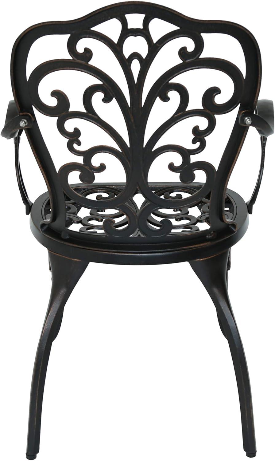 imageChristopher Knight Home Buddy Outdoor Cast Aluminum Dining Chair Set of 2 Shiny Copper