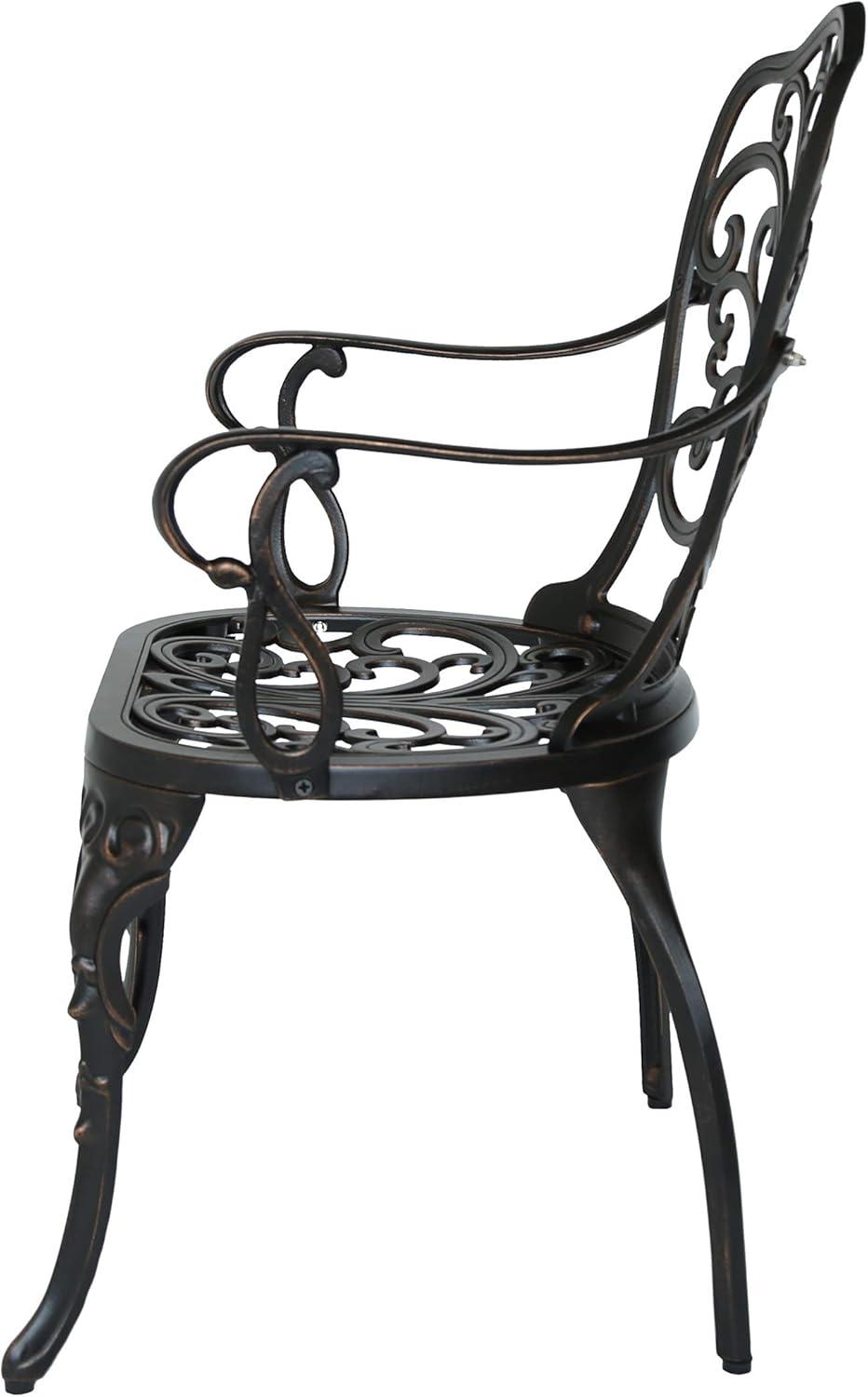 imageChristopher Knight Home Buddy Outdoor Cast Aluminum Dining Chair Set of 2 Shiny Copper