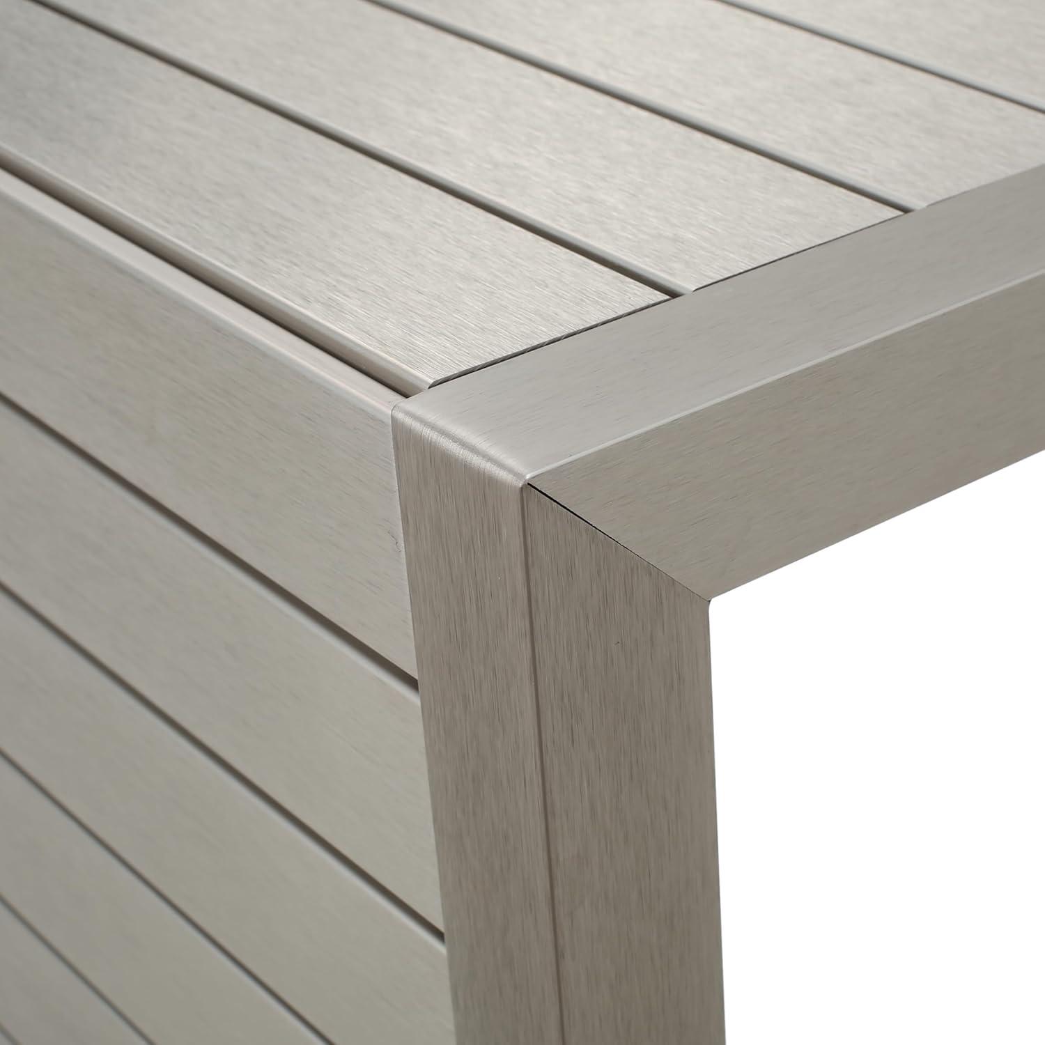 imageChristopher Knight Home Cape Coral Outdoor Aluminum Club Chairs with Side Table Khaki Silver