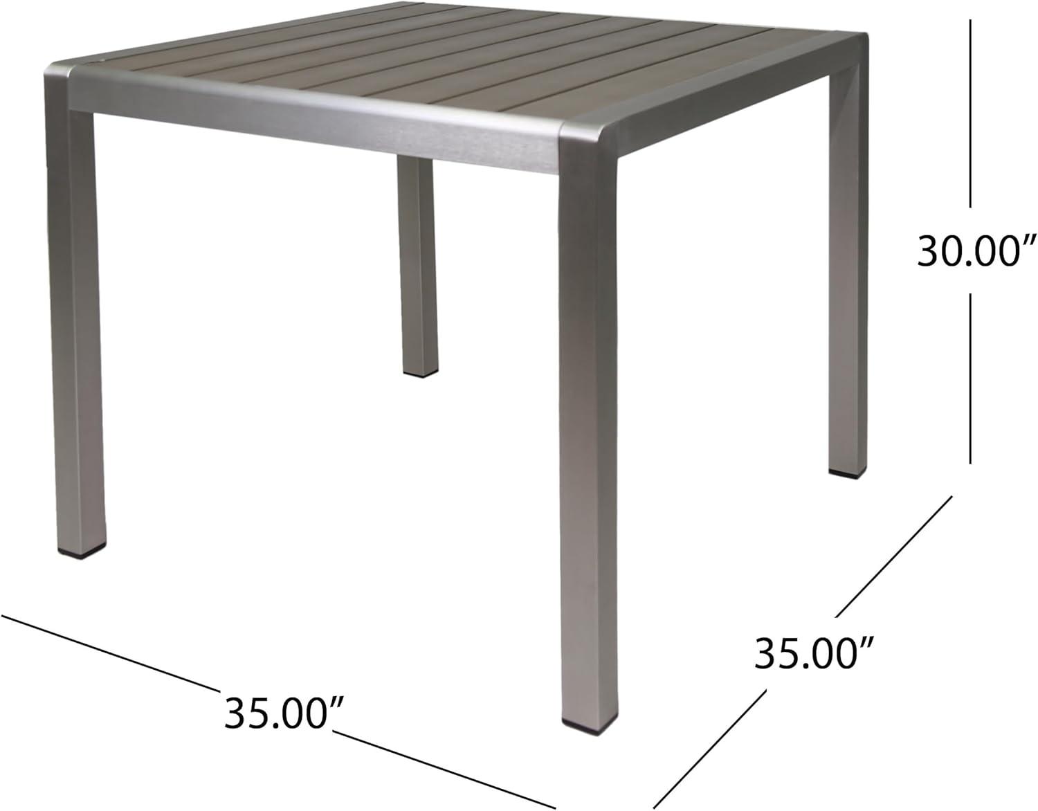 imageChristopher Knight Home Cape Coral Outdoor Aluminum and Wicker 4Seater Dining Set Silver and Gray