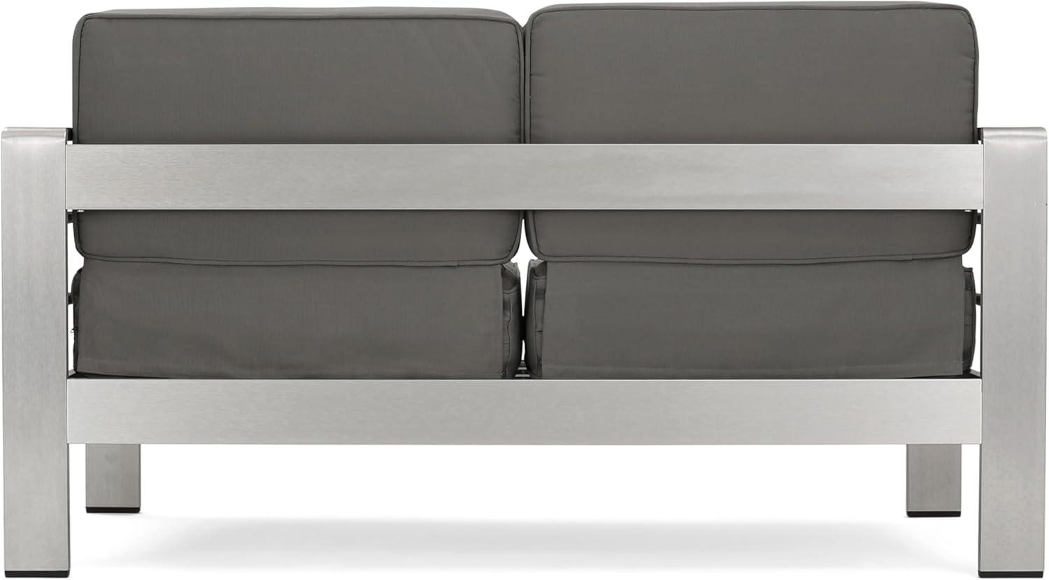 imageChristopher Knight Home Cape Coral Outdoor Chat Set with Fire Table 5Pcs Set Khaki Dark Grey