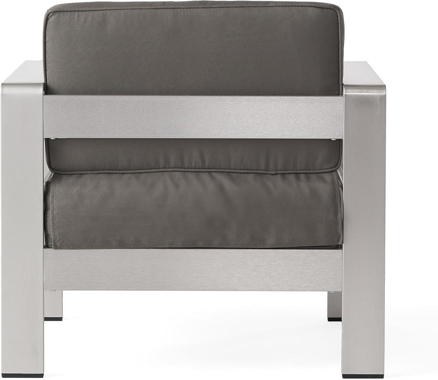 imageChristopher Knight Home Cape Coral Outdoor Chat Set with Fire Table 5Pcs Set Khaki Dark Grey