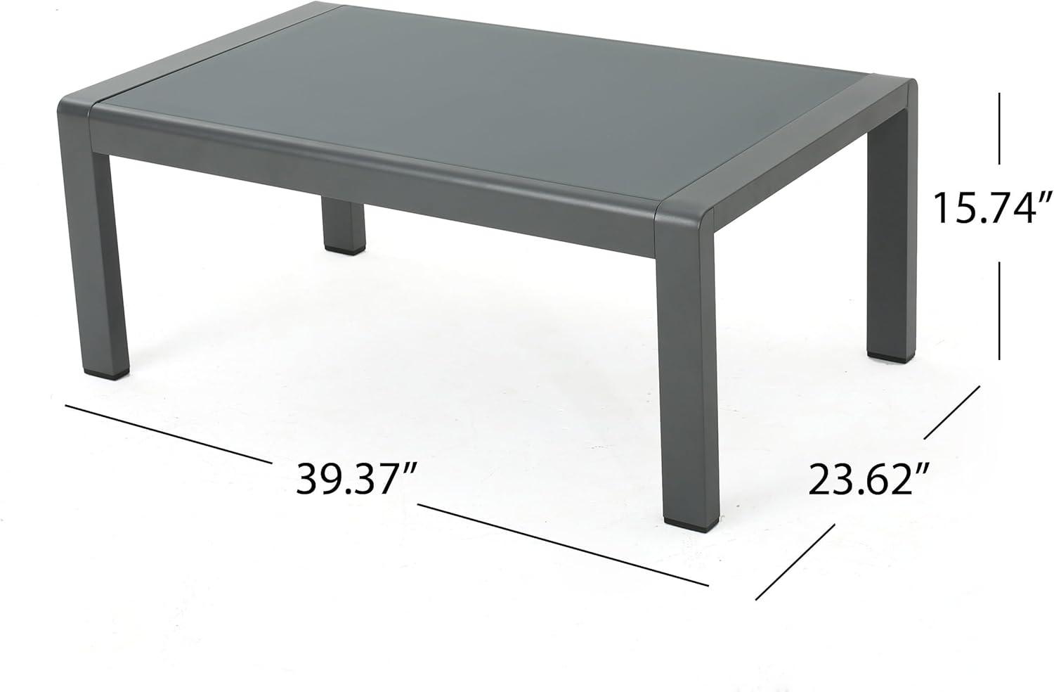imageChristopher Knight Home Cape Coral Outdoor Grey Aluminum 5 Piece Conversation Set with Water Resistant Cushions