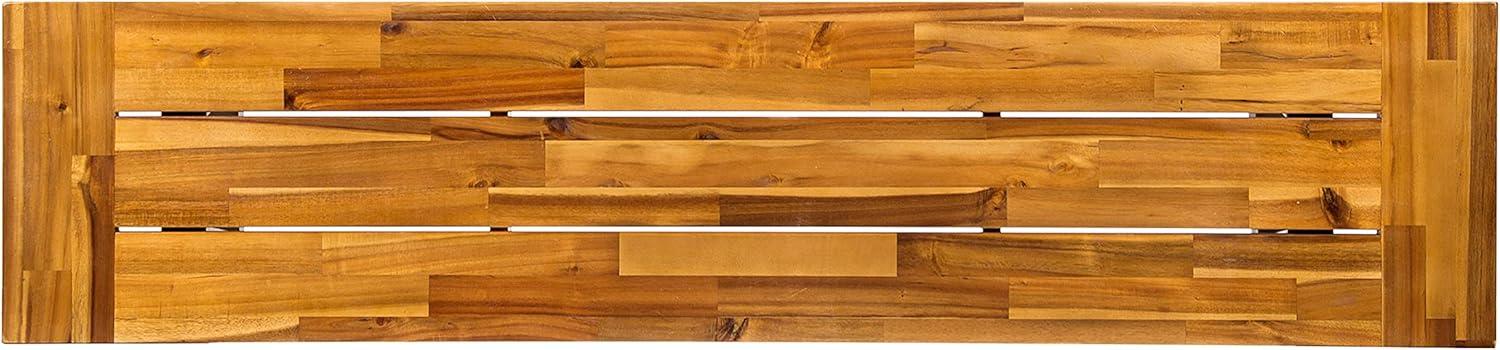 imageChristopher Knight Home Catriona Outdoor Dining Benches Acacia Wood TeakRustic Metal Set of 2