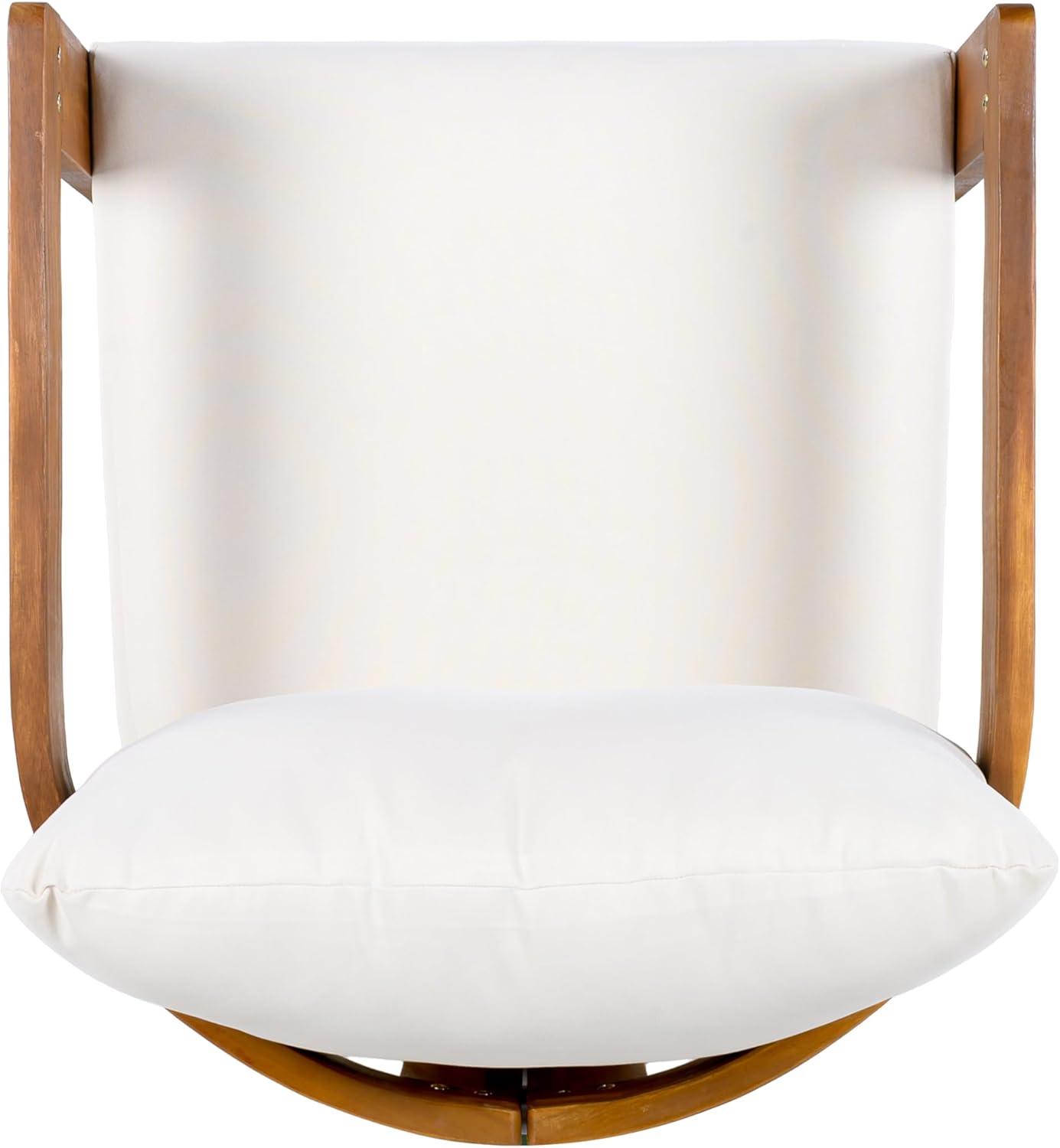 imageChristopher Knight Home Chloe Acacia Wood Lounge Chair Outdoor Set of 2 Curved Tub Design Accent Chairs with Weather Resistant Cushion Comfy Low Profile Reading Seating for Backyard Teak Beige