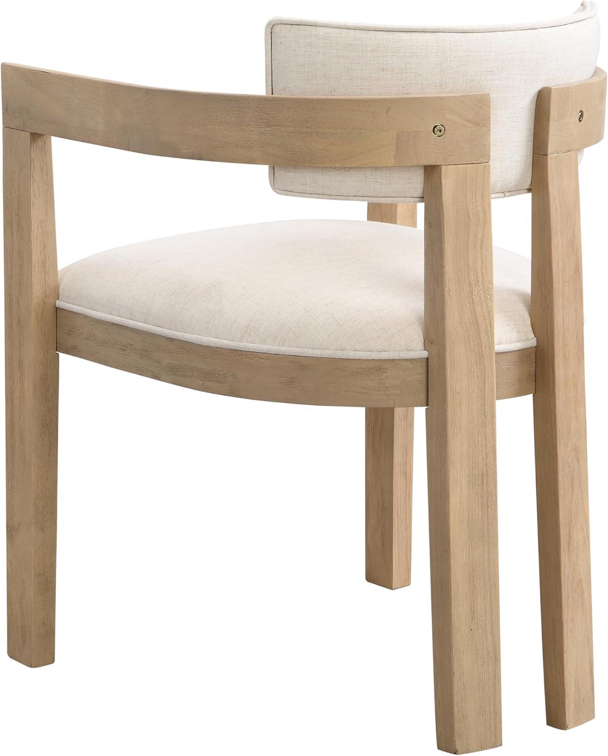 imageChristopher Knight Home Chowy 7 Piece Dining Set with Chairs Wooden Dining Table Set for 6 Spacious Kitchen Table with Pillar Leg Comfy Upholstered Curved Back Armchairs Beige Light Natural