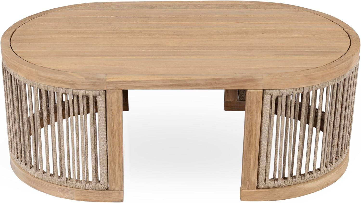 imageChristopher Knight Home Delbert Acacia Wood 4 Piece Patio Furniture Set Wooden Patio Conversation Set with Club ChairCoffee Table 4Seater Outdoor Loveseat Sofa Chair and Table Set NaturalBeige