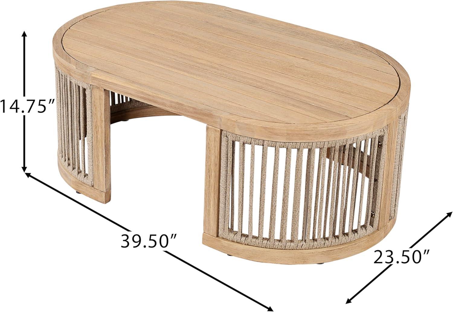 imageChristopher Knight Home Delbert Acacia Wood 4 Piece Patio Furniture Set Wooden Patio Conversation Set with Club ChairCoffee Table 4Seater Outdoor Loveseat Sofa Chair and Table Set NaturalBeige