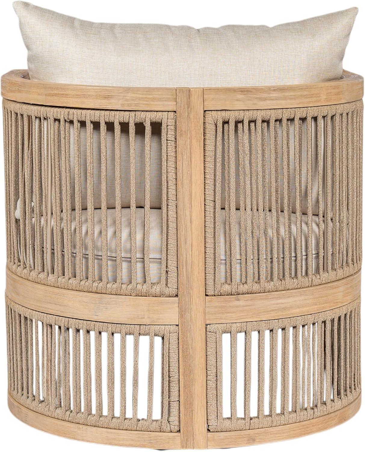 imageChristopher Knight Home Faine Acacia Wood Outdoor Club Chair Set of 2 Patio Accent Chair with Removable Cushion Wooden Single Lounge Sofa Set Light TeakBeige