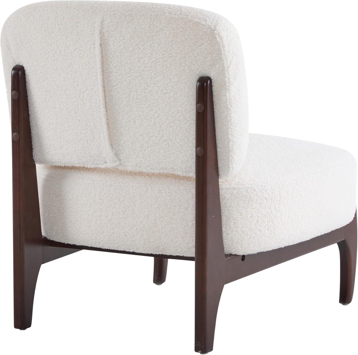 imageChristopher Knight Home Faron Modern Minimalist Boucle Fabric Upholstered Accent Chair Solid Wood Armless Lounge Chair with Soft Padded SeatampampBackrest Comfy Reading Chair Living RoomBedroom Beige