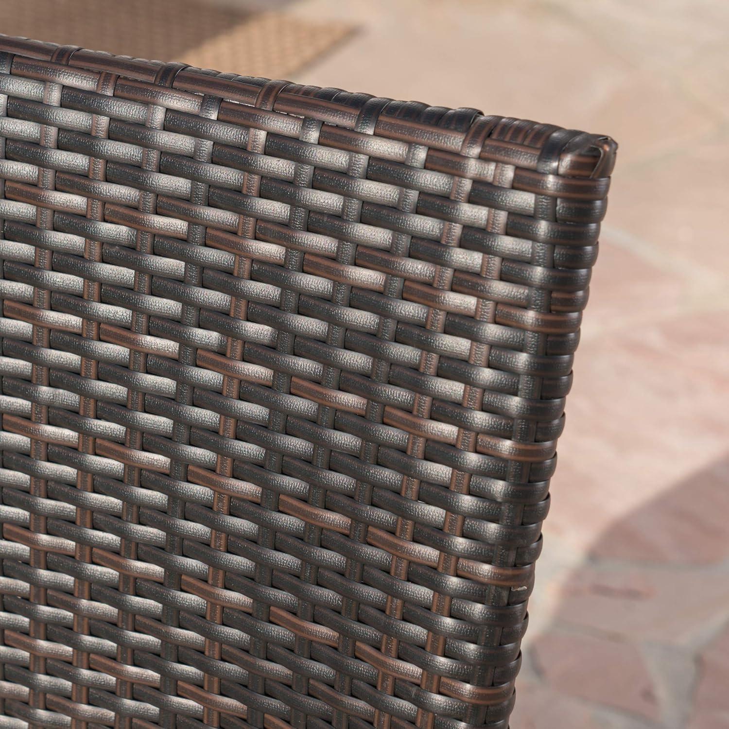 imageChristopher Knight Home Fiona Outdoor Stacking Wicker Square Dining Set 9Pcs Set Multibrown
