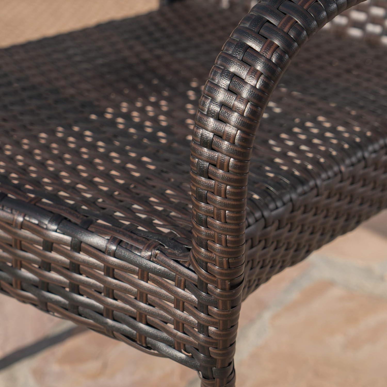 imageChristopher Knight Home Fiona Outdoor Stacking Wicker Square Dining Set 9Pcs Set Multibrown