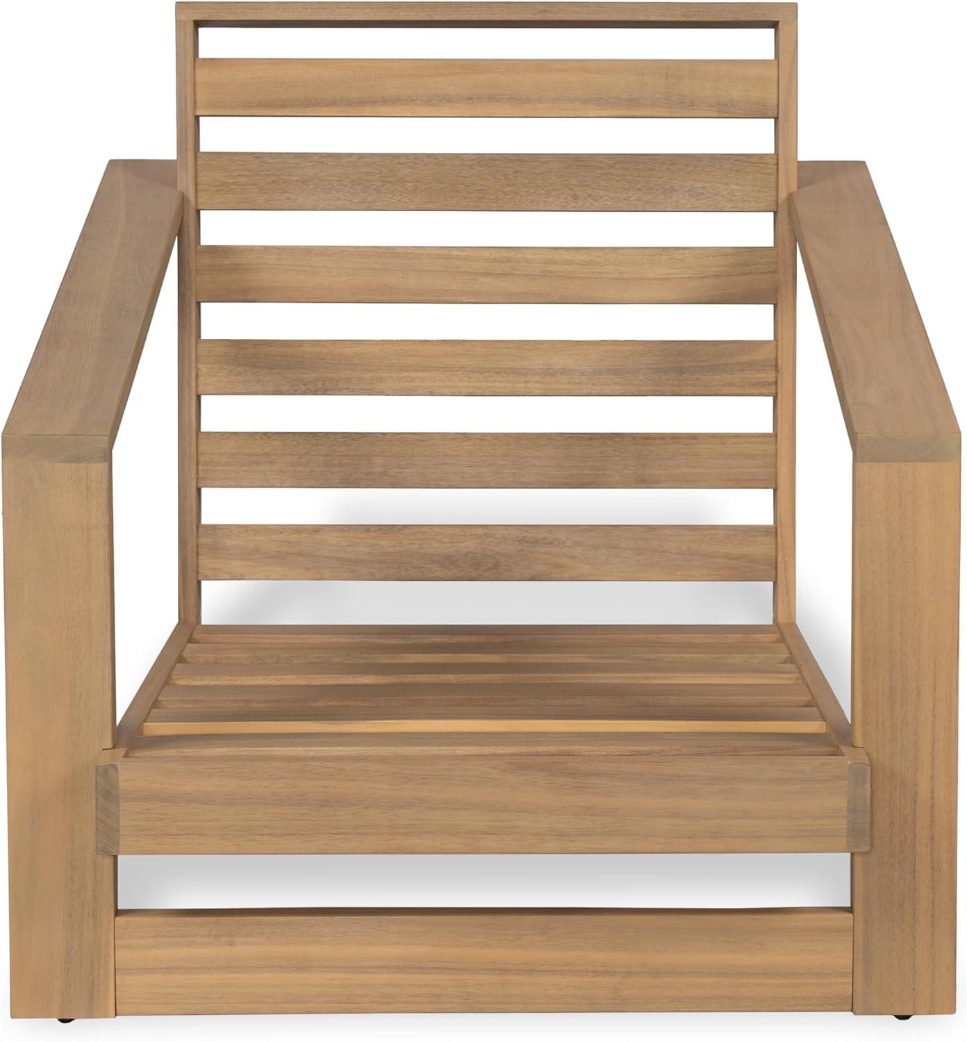 imageChristopher Knight Home Galio Set of 2 Acacia Wood Lounge Chair Outdoor Wooden Patio Armchair for Lounging Patio Furniture Single Sofa Chair Set Comfy Reading Chair with Cushion Light TeakBeige