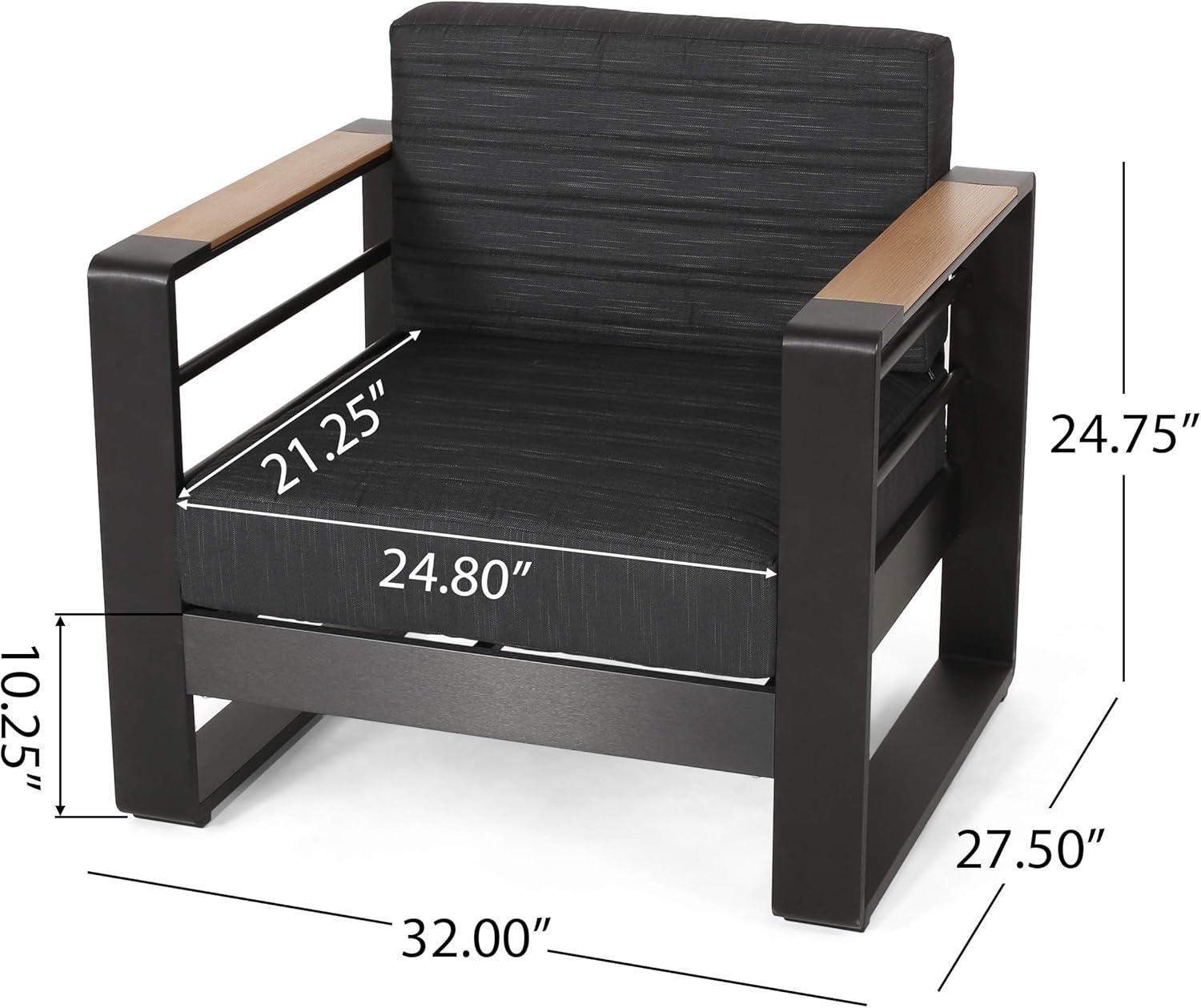 imageChristopher Knight Home Giovanna Outdoor Conversation Sets Black Natural Dark Gray
