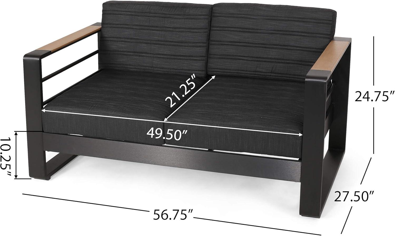 imageChristopher Knight Home Giovanna Outdoor Conversation Sets Black Natural Dark Gray