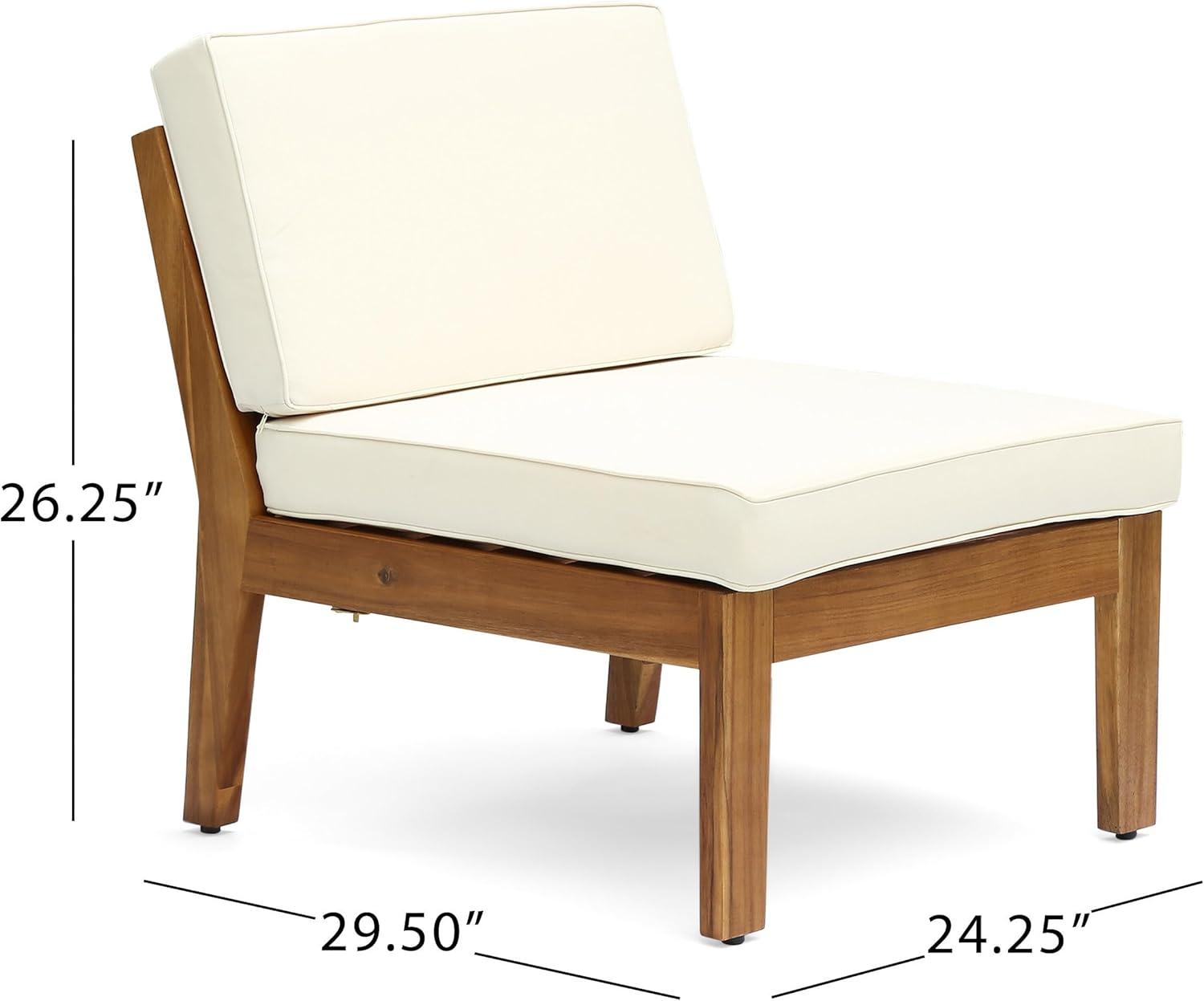 imageChristopher Knight Home Grena Outdoor Acacia Wood 9 Seater Sectional Conversation Set with Coffee Table Teak and Beige