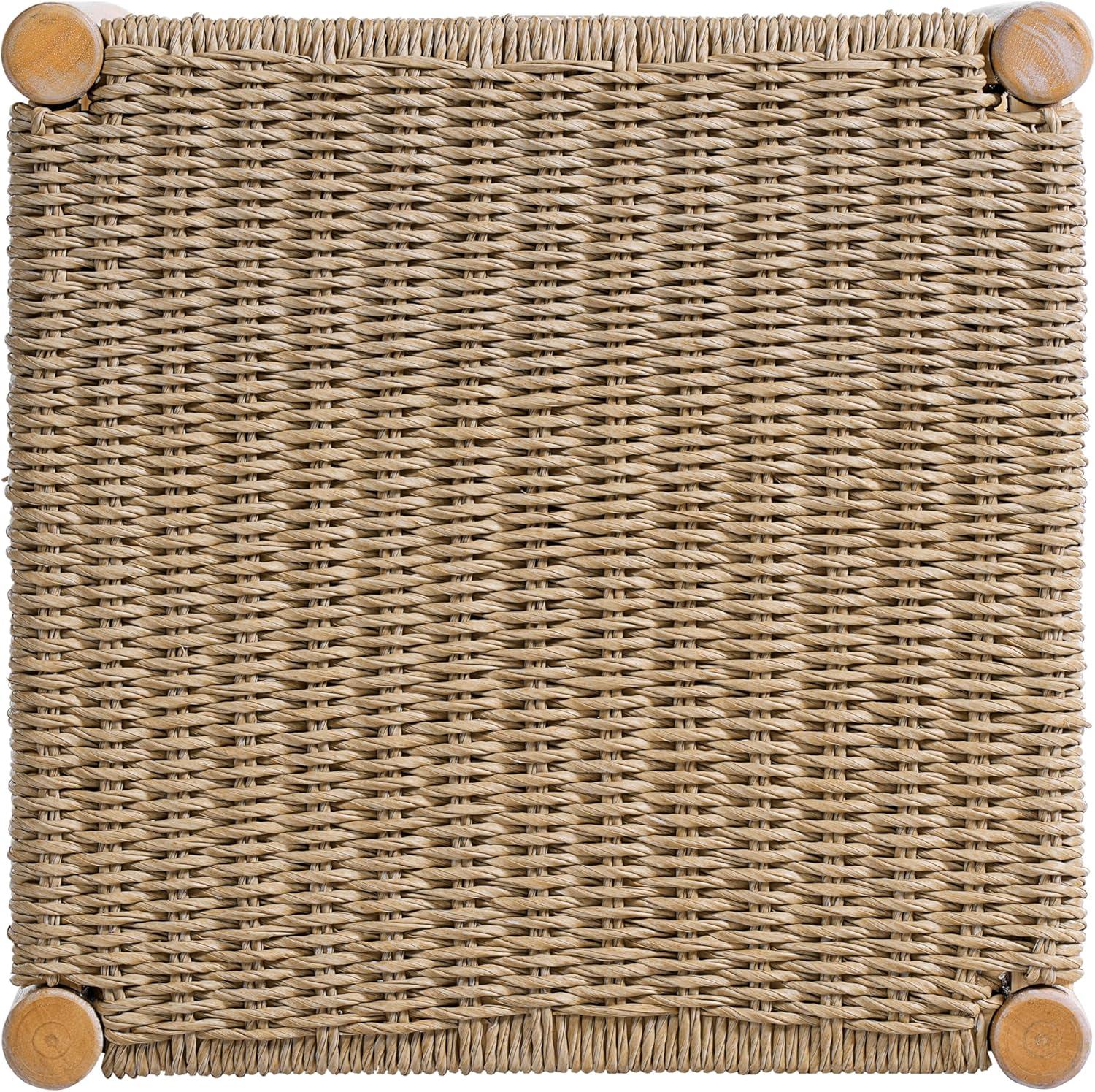 imageChristopher Knight Home Guke Boho Backless Counter Height Bar Stools Set of 2 Acacia Wood Counter Stools with Rope Wicker Seat Square Bar Stool for Kitchen Island Wooden Dining Room Chair Natural