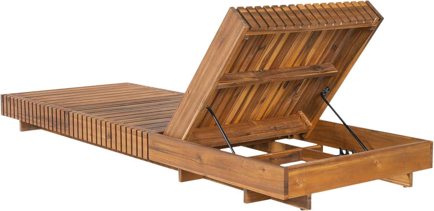 imageChristopher Knight Home Habers Acacia Wood Chaise Lounge Chair Outdoor Set of 4 Adjustable Backrest Sun Lounger Recliner Patio Outdoor Chaise Lounge with 4quot Thick WaterResistant CushionTeakCream