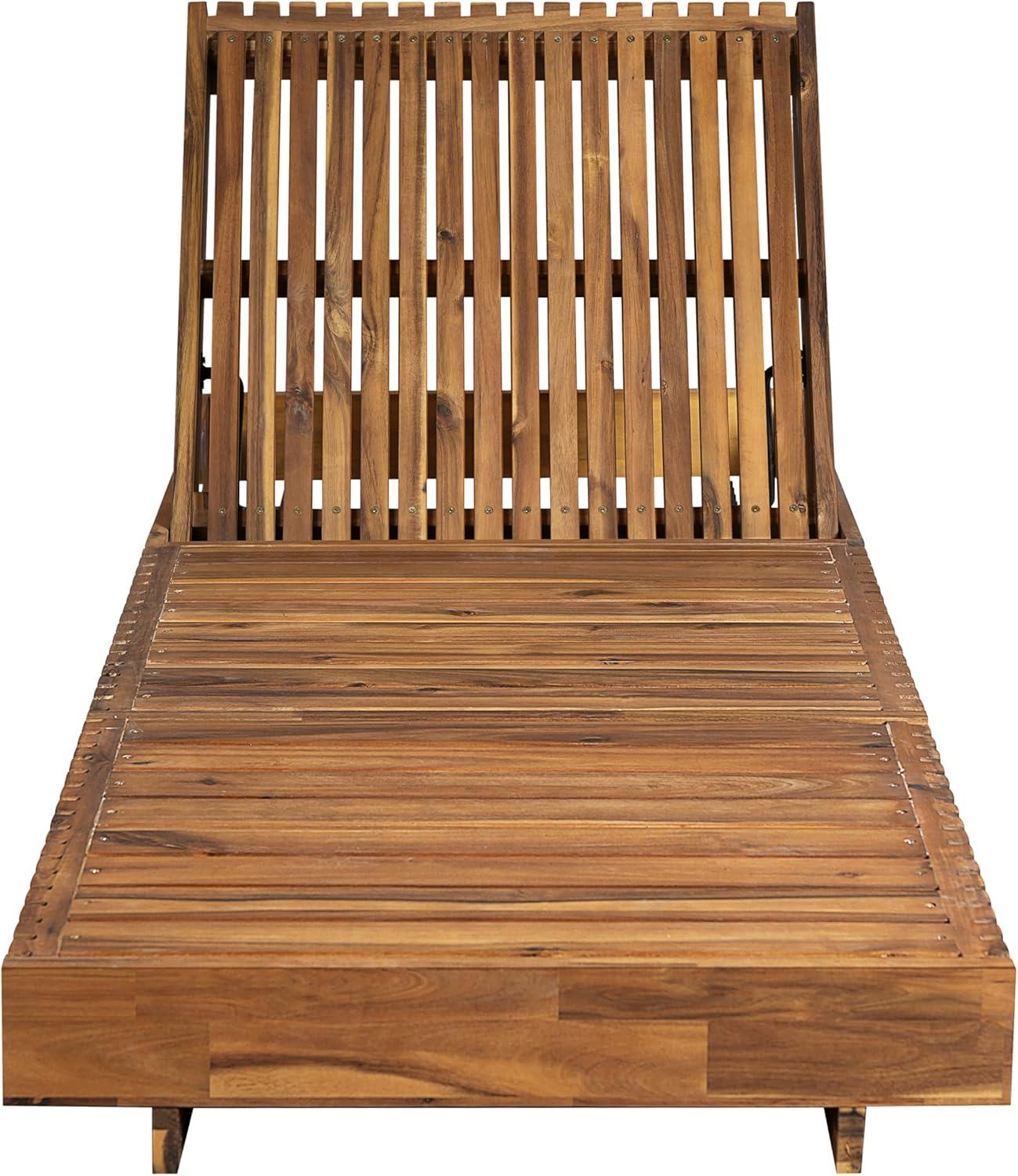 imageChristopher Knight Home Habers Acacia Wood Chaise Lounge Chair Outdoor Set of 4 Adjustable Backrest Sun Lounger Recliner Patio Outdoor Chaise Lounge with 4quot Thick WaterResistant CushionTeakCream