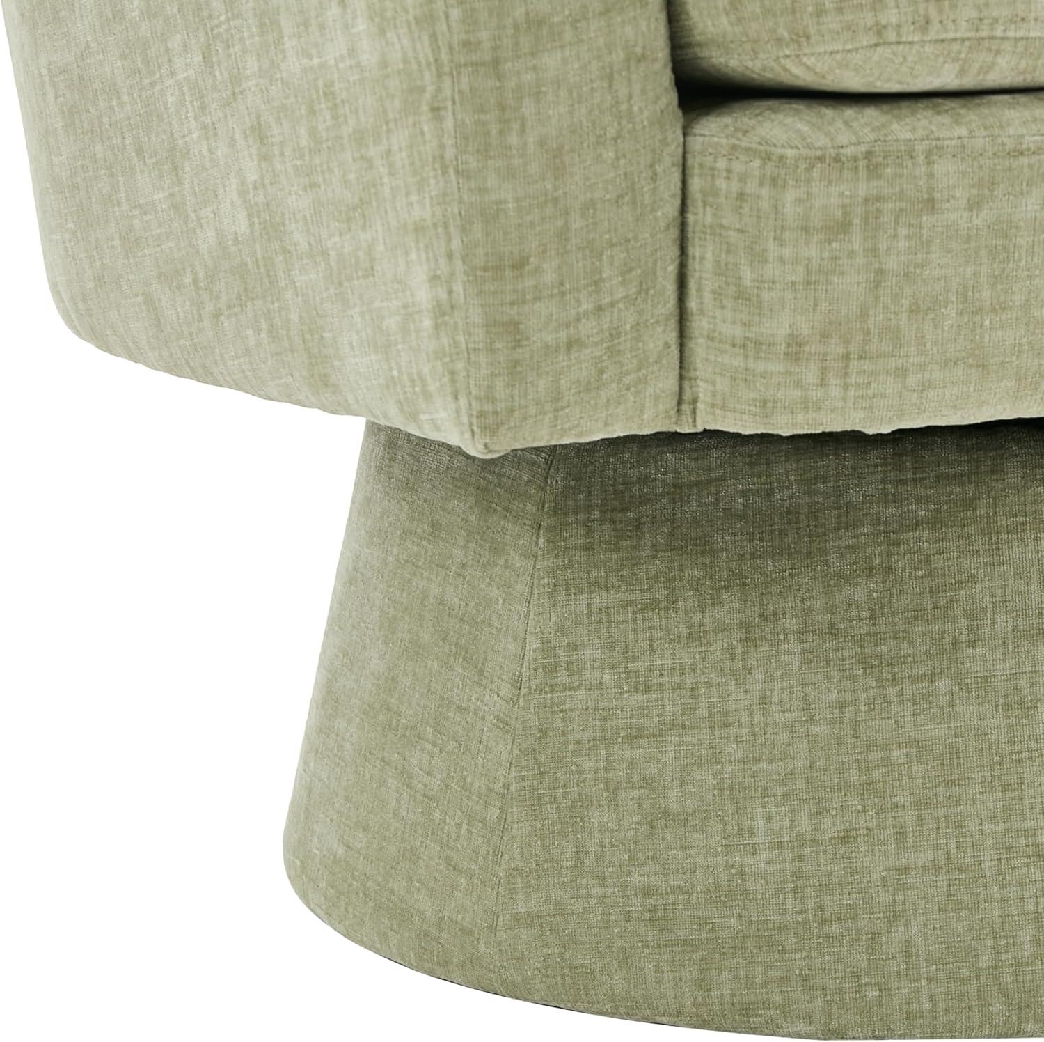 imageChristopher Knight Home Hanna Chenille Upholstered 360 Swivel Accent Chair Contemporary Barrel Swivel Chair with Plush Cushion Super Comfort Single Lounge Sofa with Rotation for Living Room Green