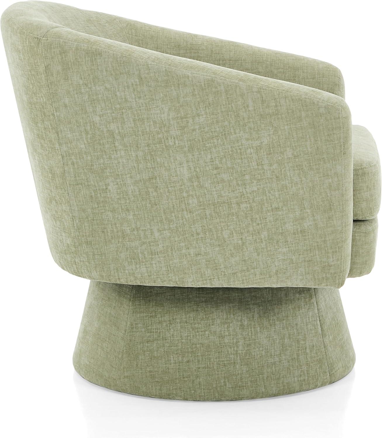 imageChristopher Knight Home Hanna Chenille Upholstered 360 Swivel Accent Chair Contemporary Barrel Swivel Chair with Plush Cushion Super Comfort Single Lounge Sofa with Rotation for Living Room Green
