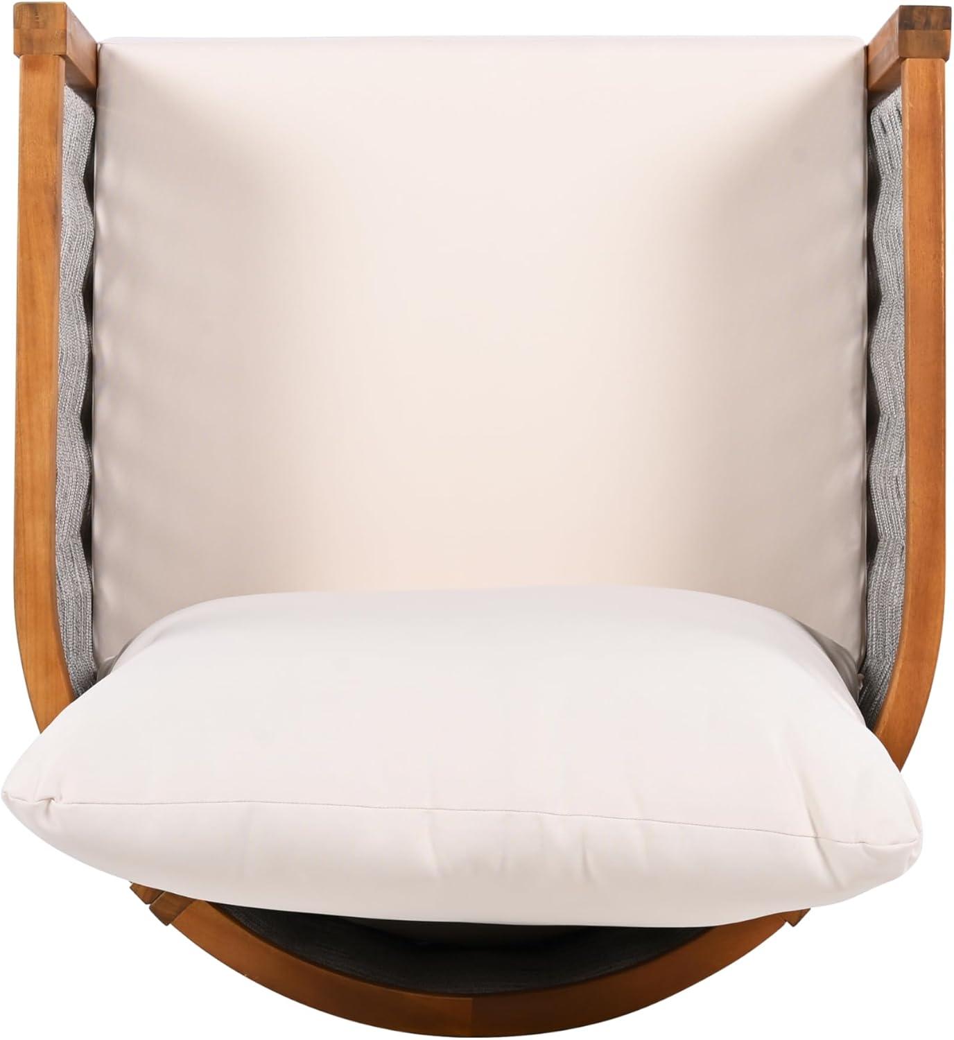 imageChristopher Knight Home Hevats Patio Acacia Wood Club Chair with Woven Rope Tub Design Outdoor Armchair Farmhouse Dining Chair Thick Cushion Seating for Garden Backyard Balcony Set of 2 TeakBeige