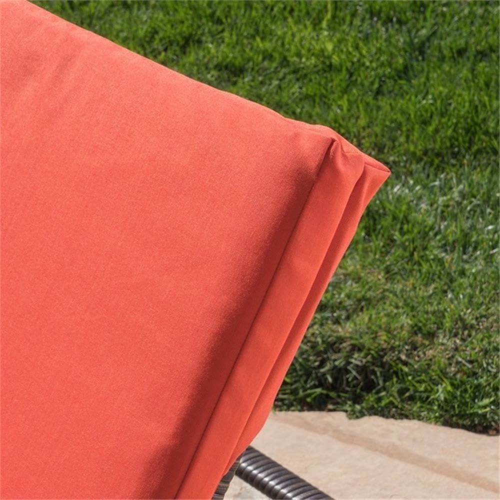 imageChristopher Knight Home Jamaica Outdoor Wicker Chaise Lounge with Water Resistant Cushion Multibrown Orange